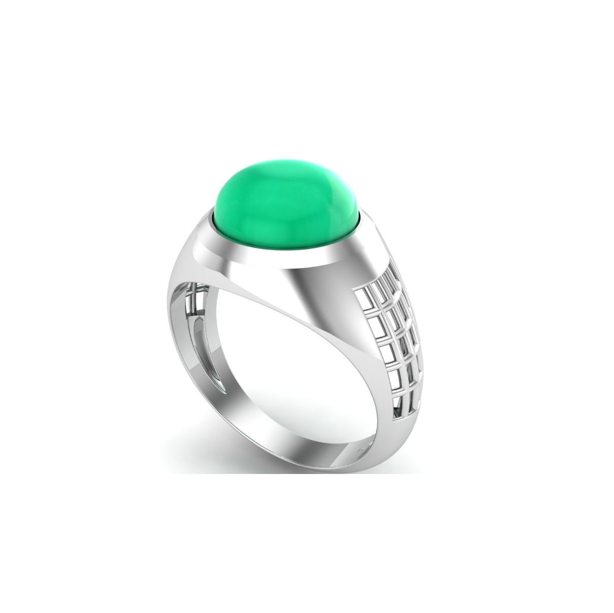 Bague malachite argent Diane chevalière